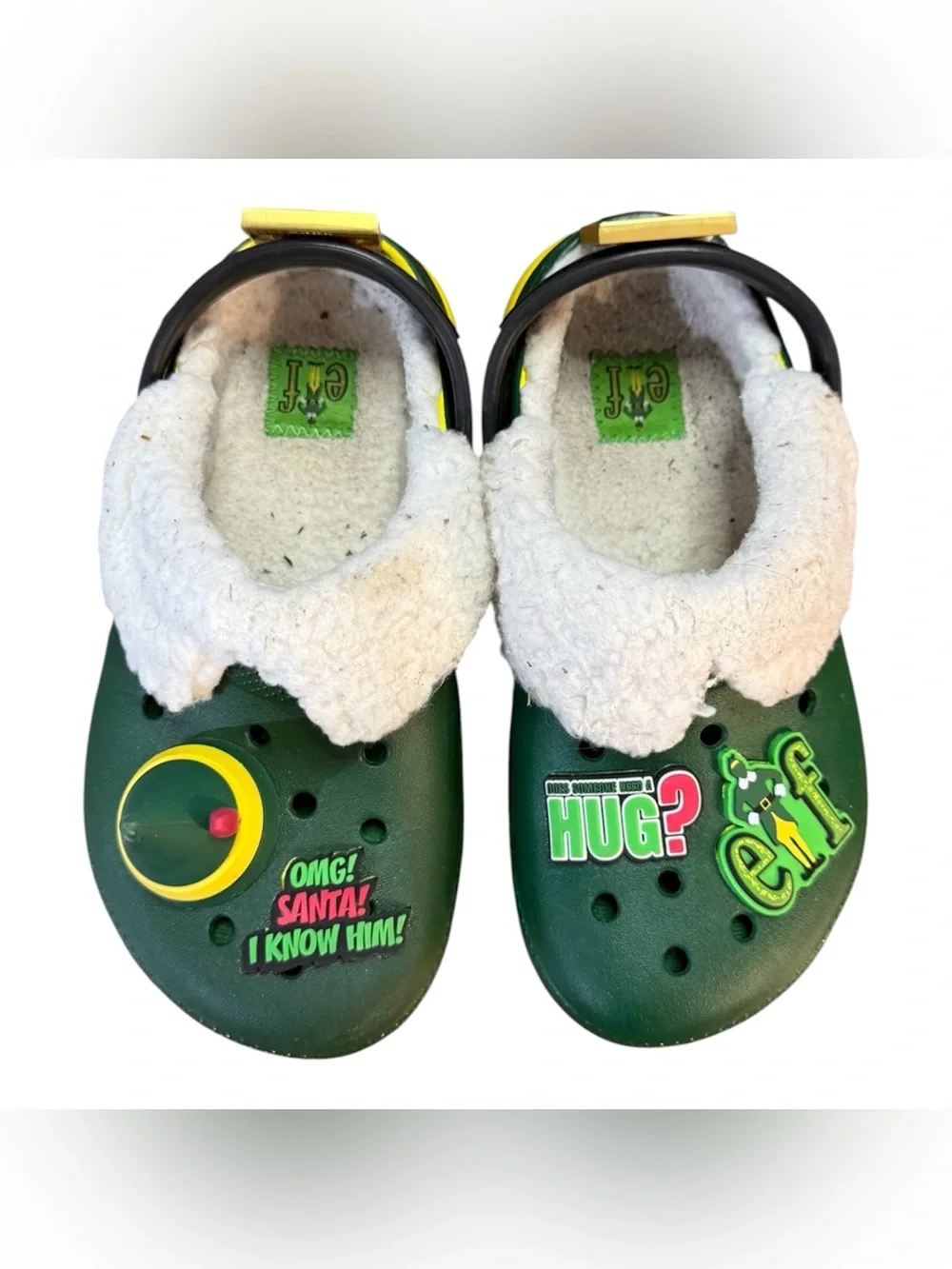 Crocs Elf Classic Fuzz-Lined Clogs LE Holiday Buddy The Elf Children’s Size 12